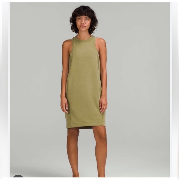 lululemon athletica Dresses & Skirts - Lululemon Softstreme Back In Action Dress Size 14 Bronze Green